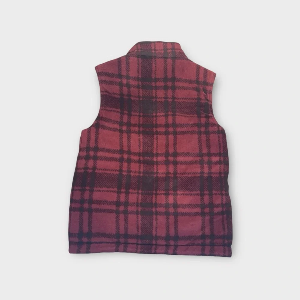 Columbia Red Plaid Reversible Vest